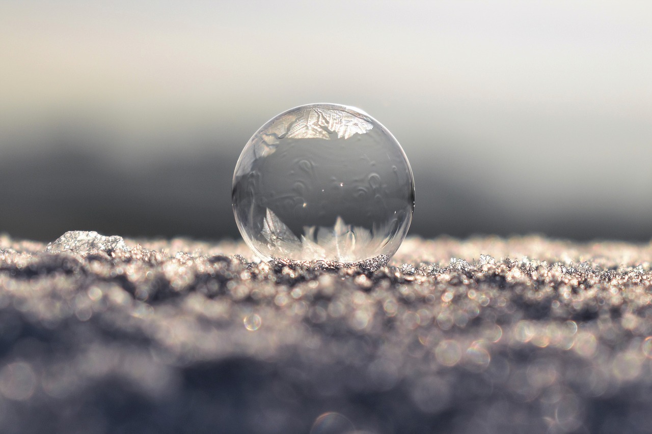 soap bubble frozen frozen bubble free photo