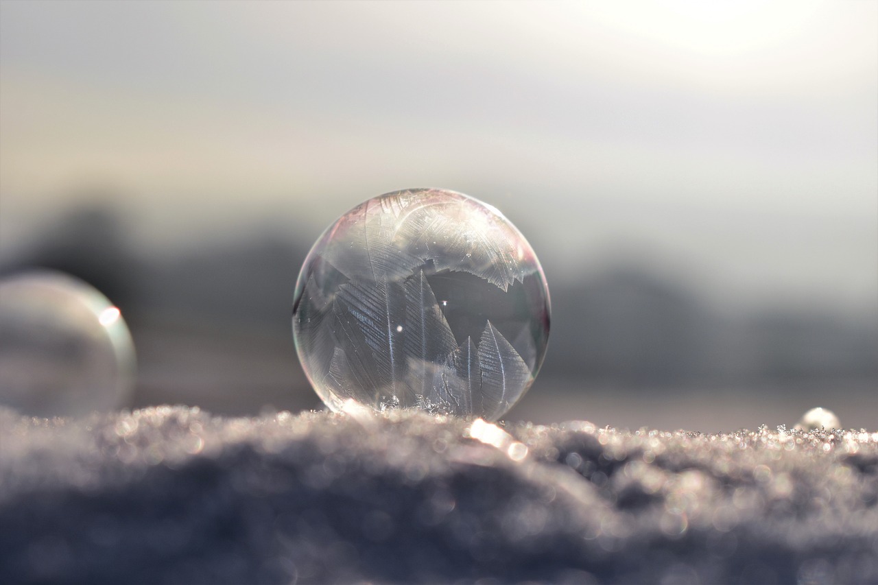 soap bubble frozen frozen bubble free photo