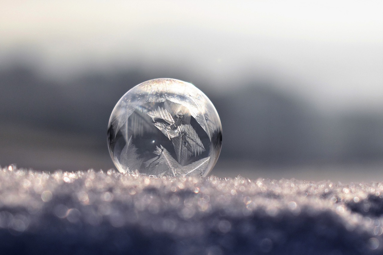 soap bubble frozen frozen bubble free photo