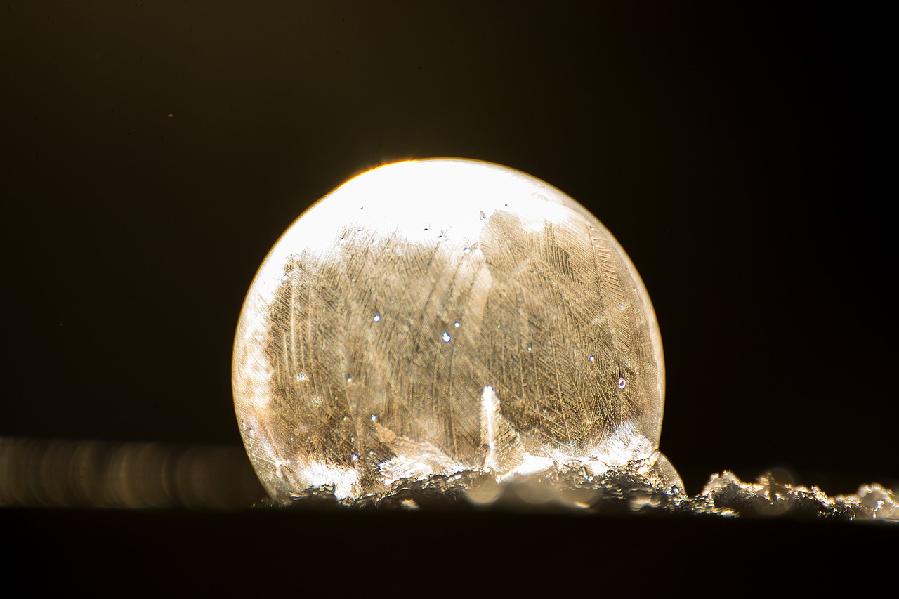 soap bubble ice seifenblase frozen free photo