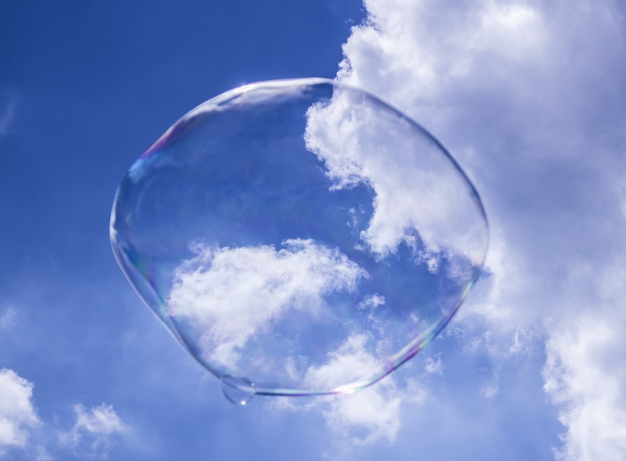 soap bubble sky blue free photo