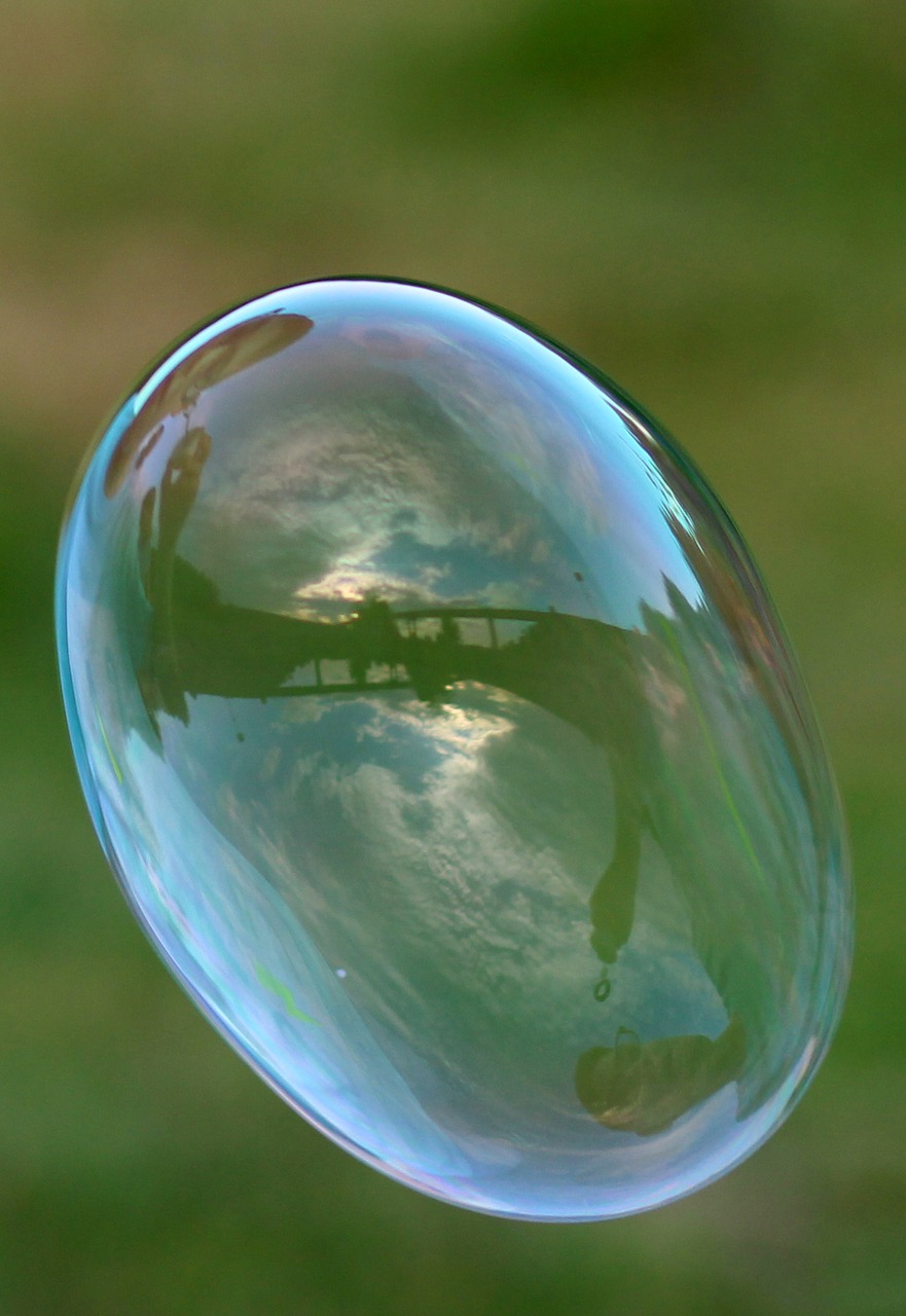 soap bubble reflection bridge free photo