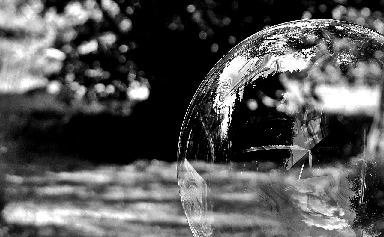 soap bubble black and white huge free photo