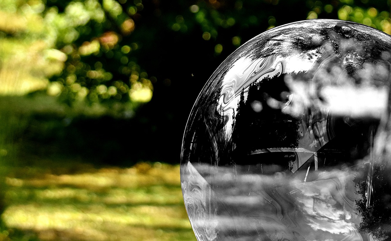 soap bubble black and white colorful free photo