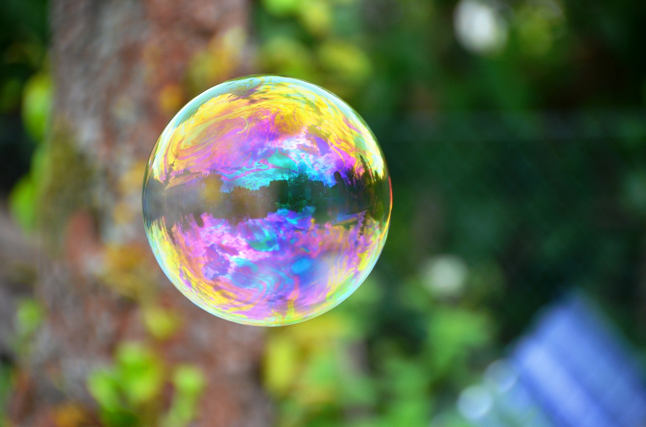 soap bubble floats color free photo