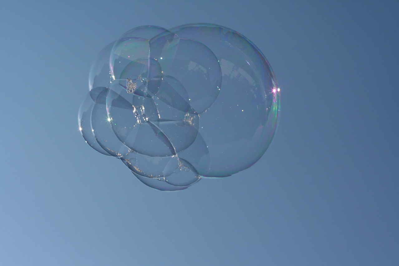 soap bubble sky blue free photo
