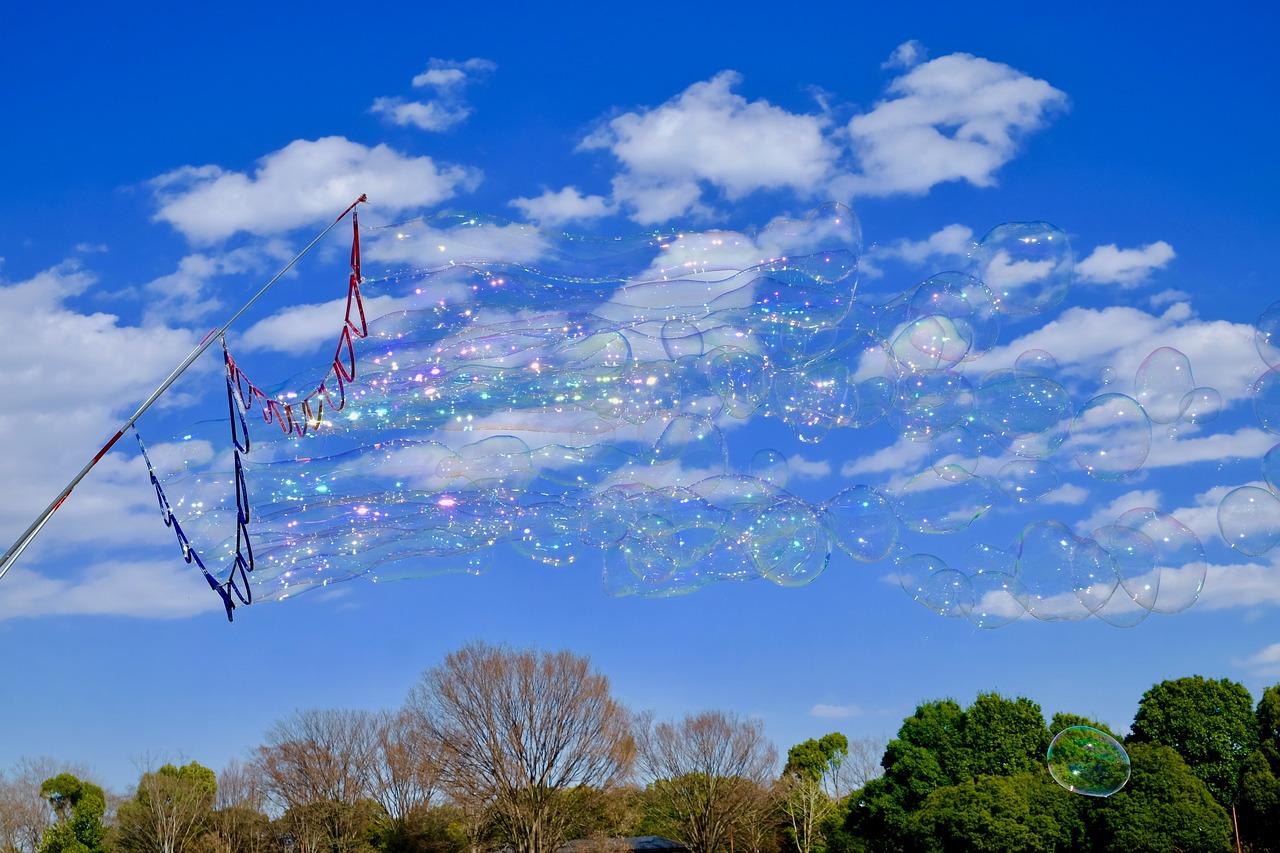 soap bubble  blue sky  fine weather free photo