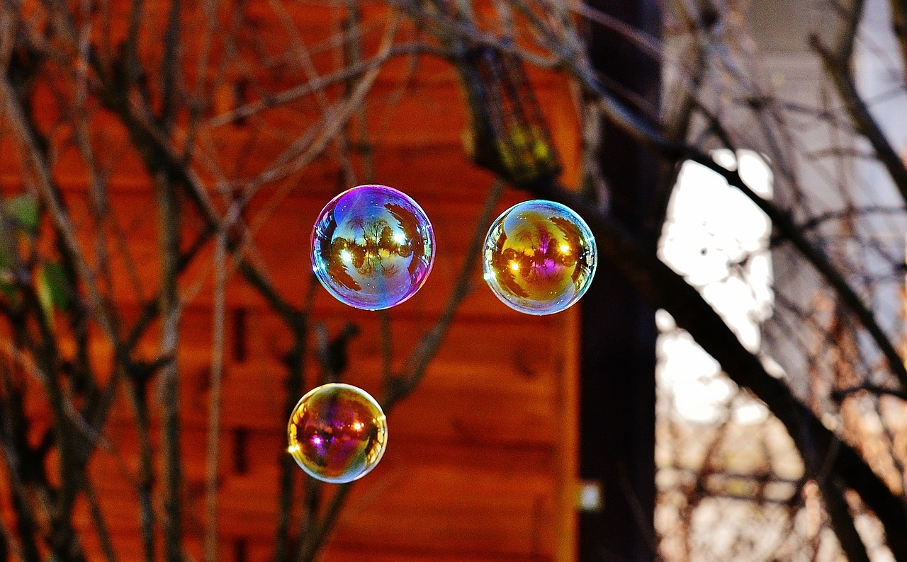 soap bubbles colorful balls free photo