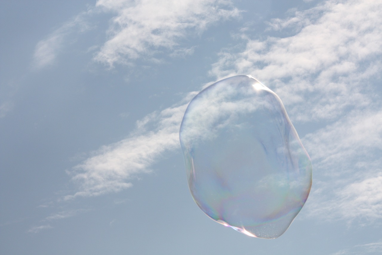 soap bubbles sky clouds free photo