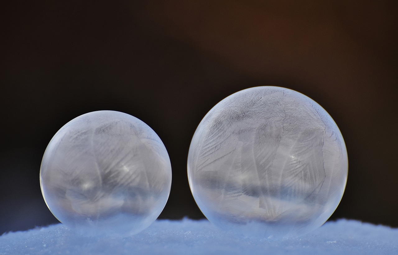 soap bubbles balls frozen free photo