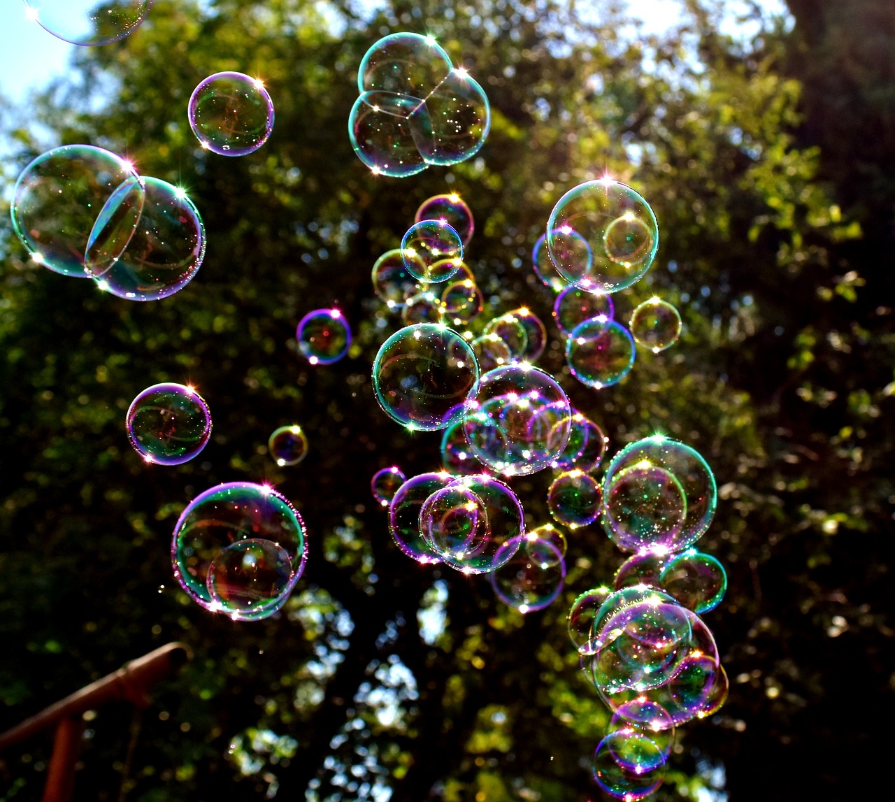 soap bubbles colorful fly free photo