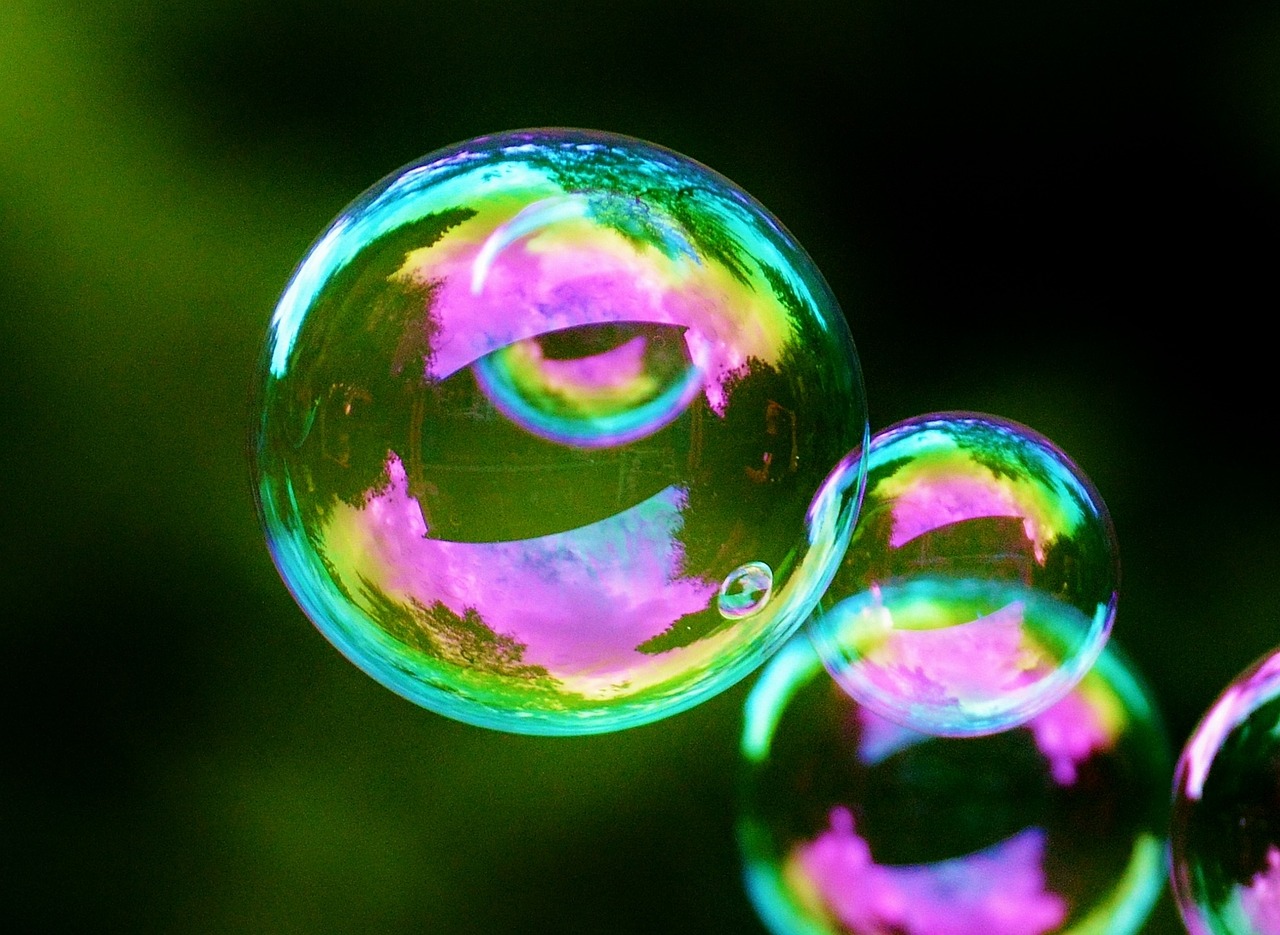 soap bubbles colorful balls free photo