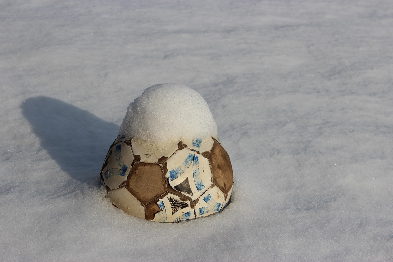 soccer ball snow free photo