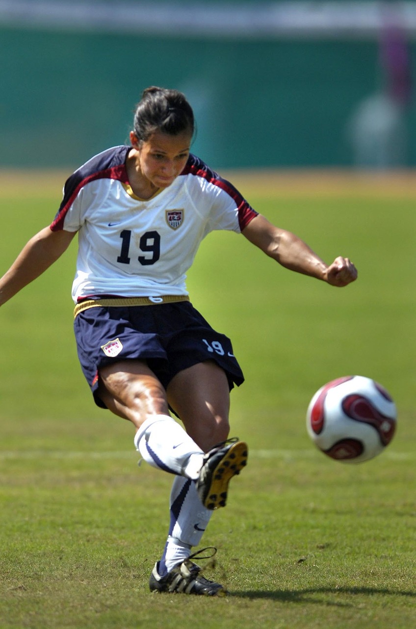 soccer woman kicking free photo