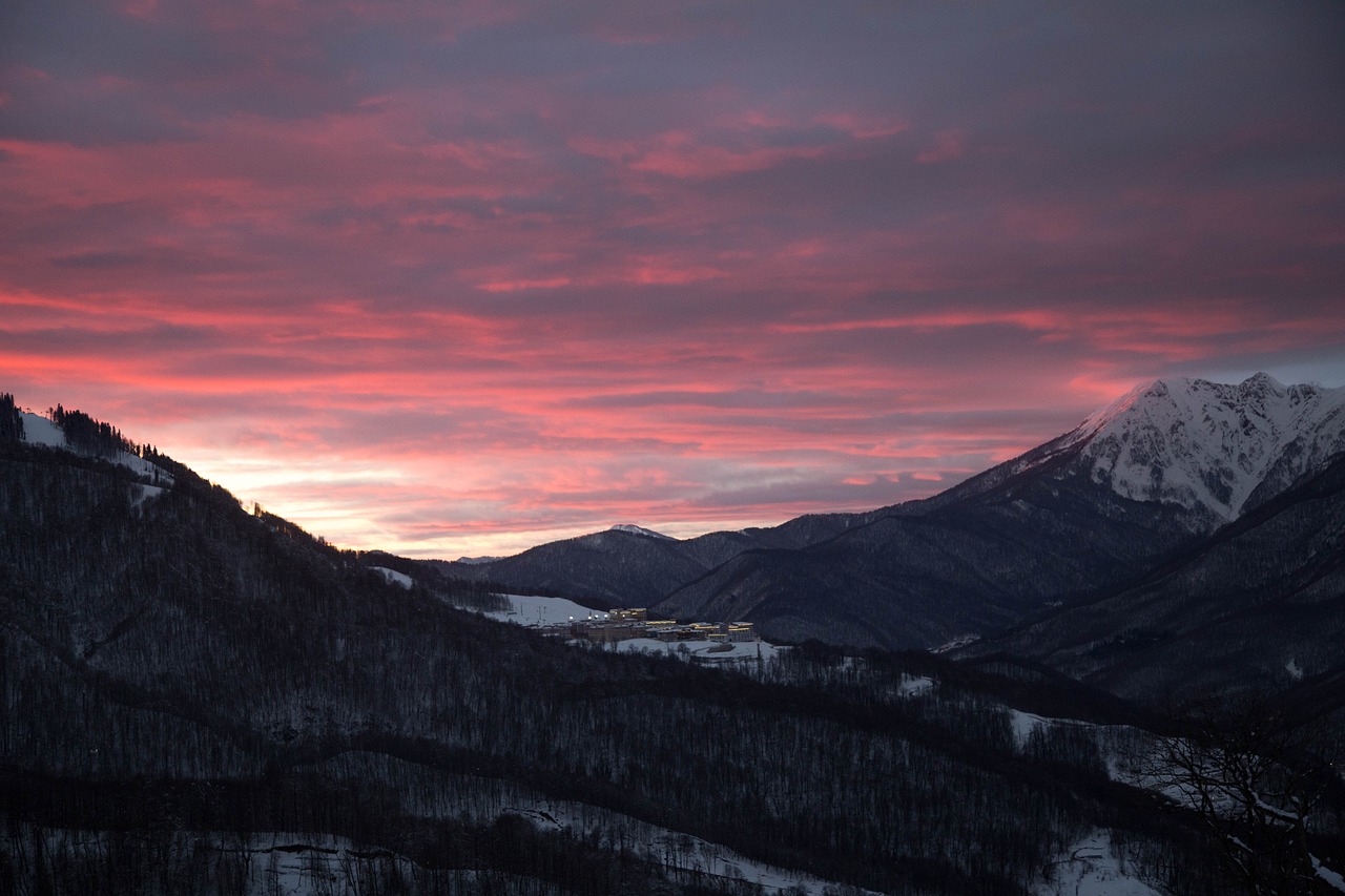 sochi mountain sunset free photo