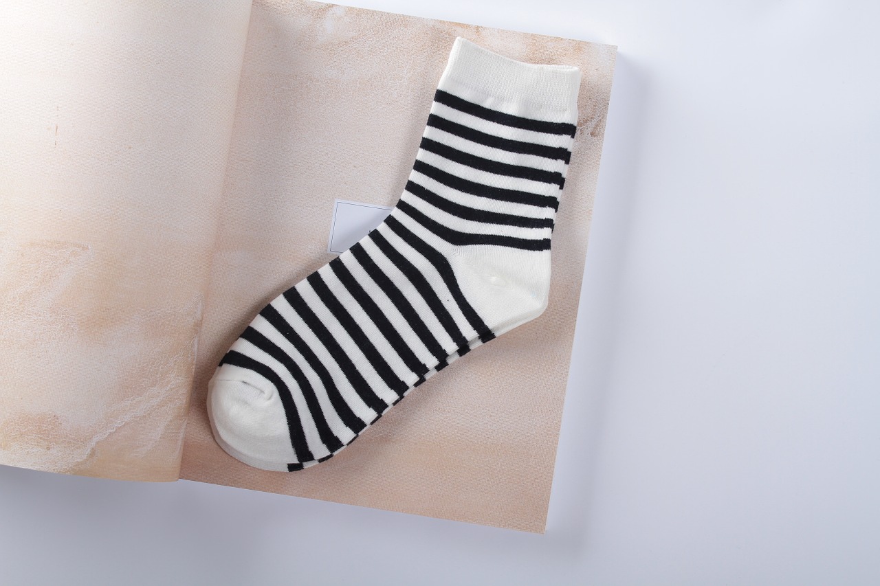sock black stripes free photo