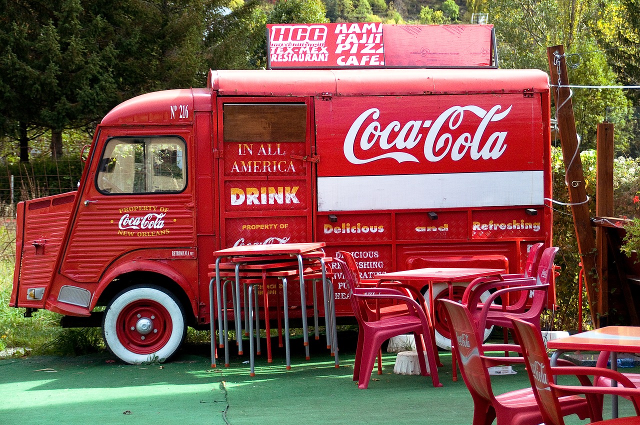 soft drink van delivery garden free photo