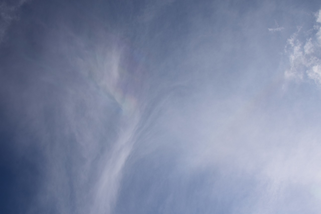 soft fire rainbow in clouds rare afternoon free photo