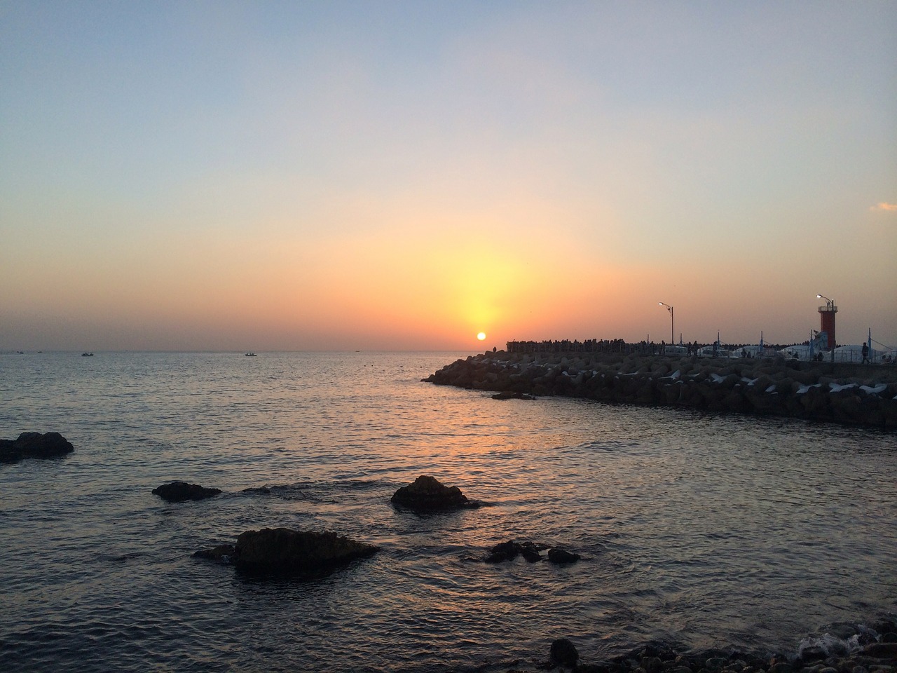 sokcho sea sunrise free photo