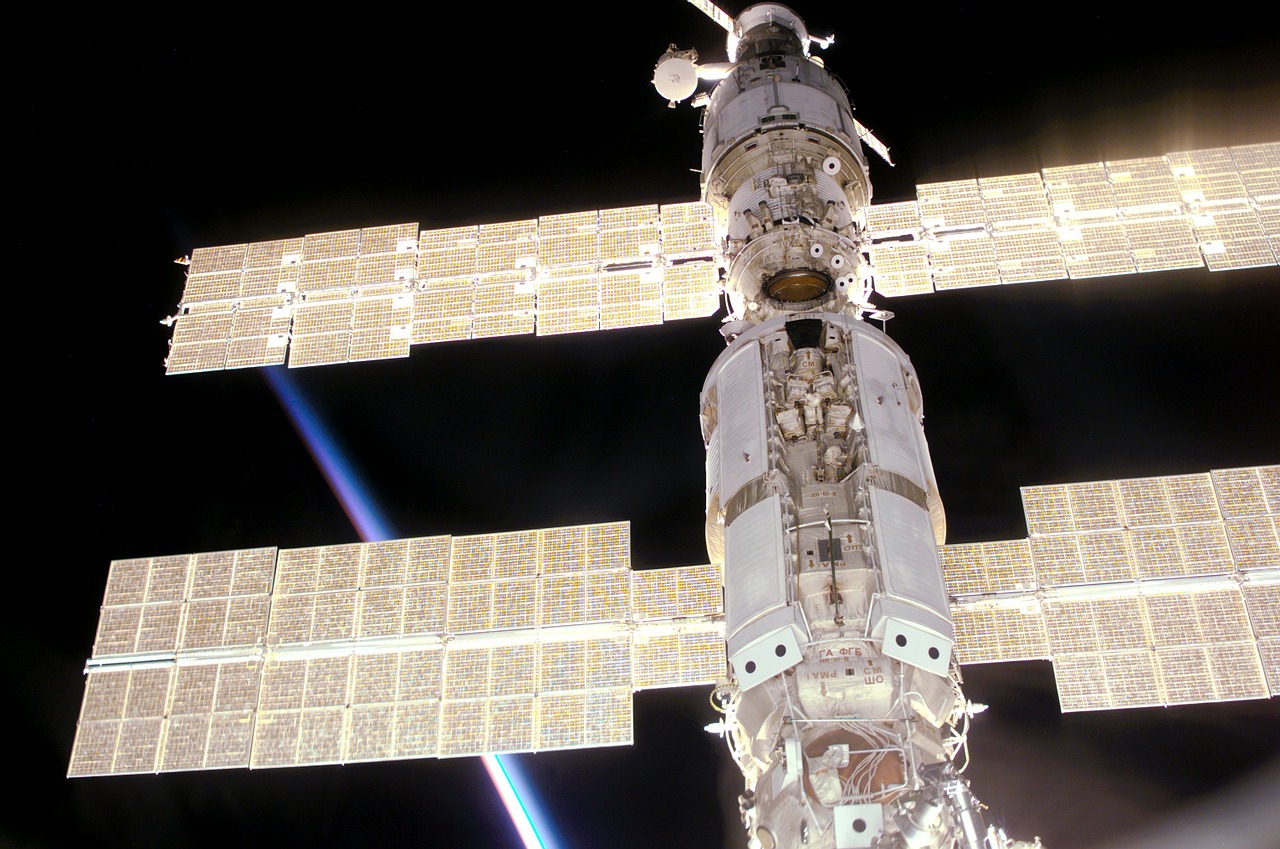 solar arrays international space station iss free photo