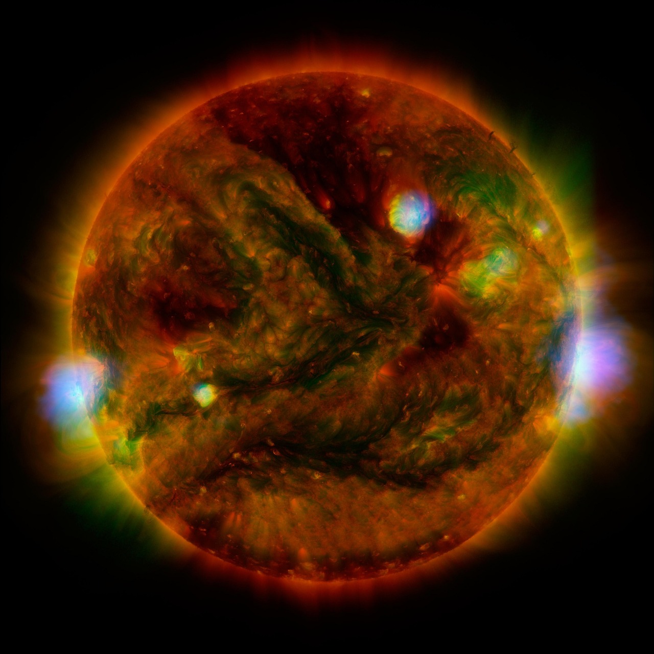 Edit free photo of Solar flares,sun,eruption,energy,fireball