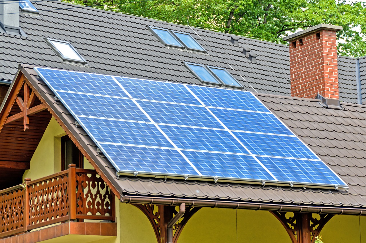 solar panels heating renewable energy free photo