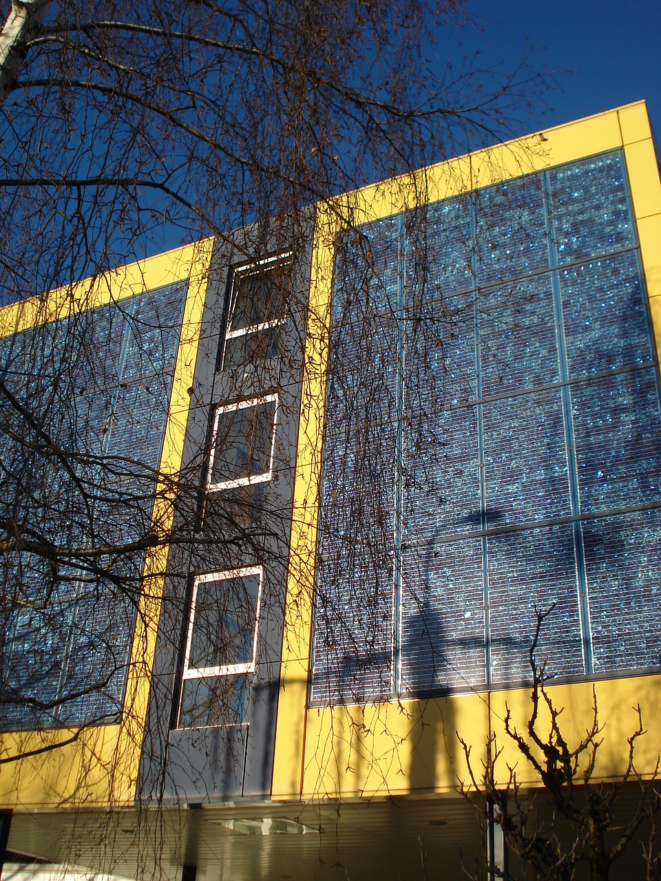 solar panels facade architecture free photo