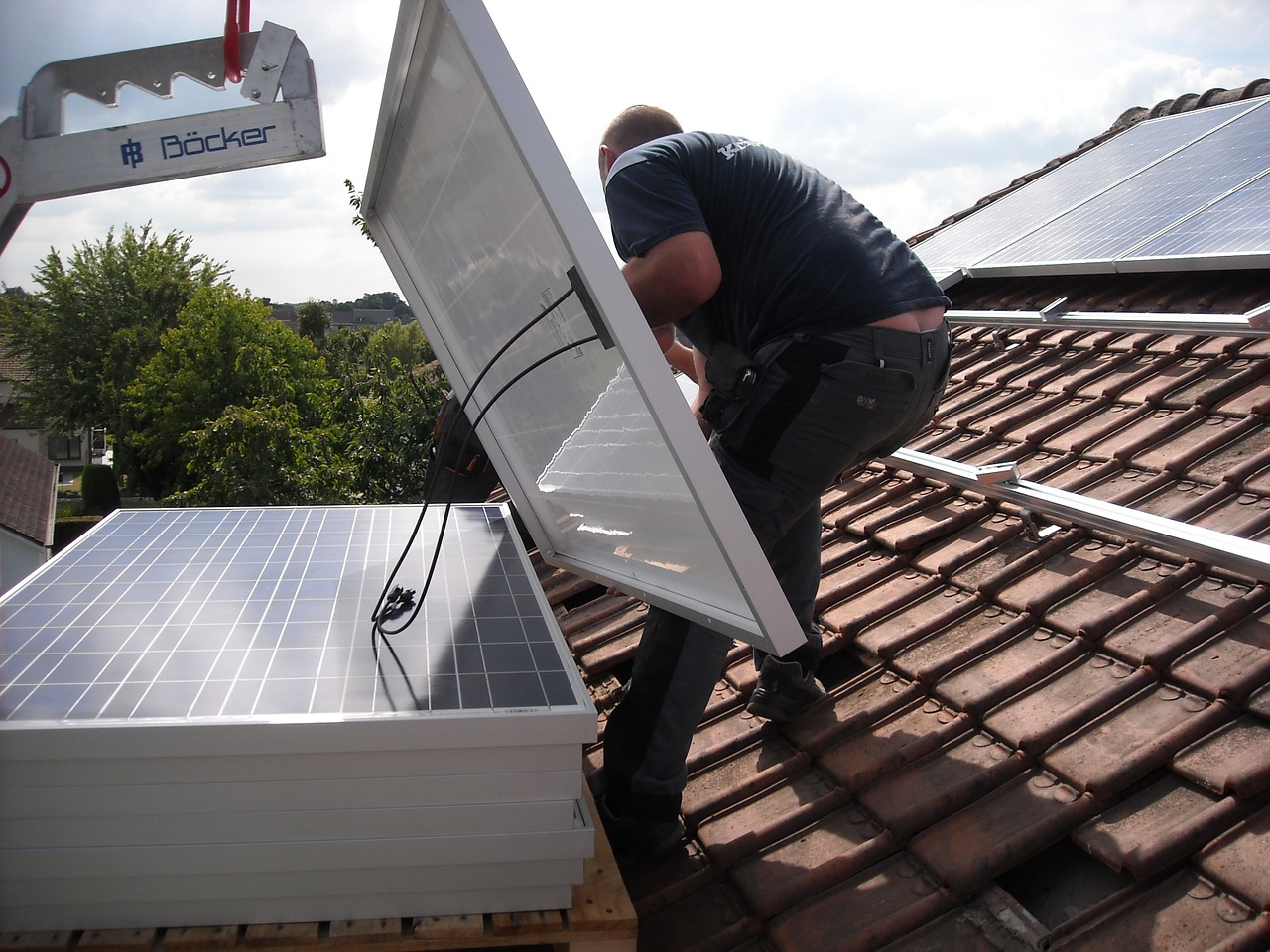 solar panels placement roofing free photo