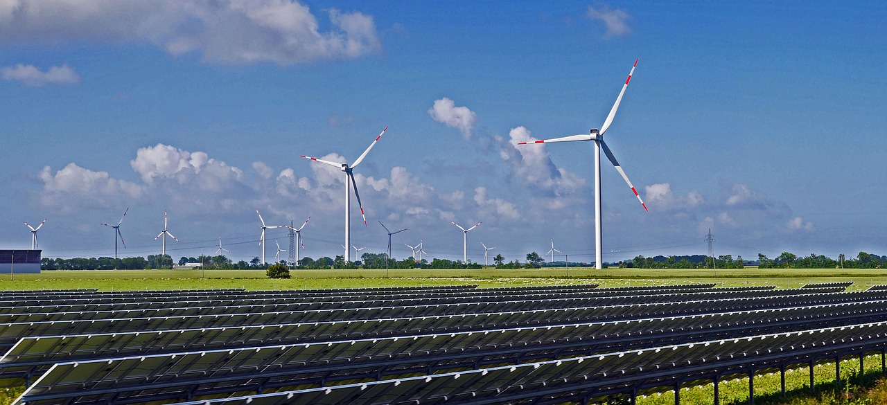 solarpark wind park renewable energy free photo