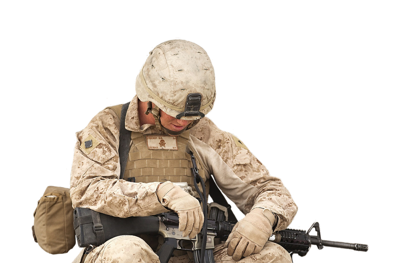 soldier thoughtful exhausted free photo