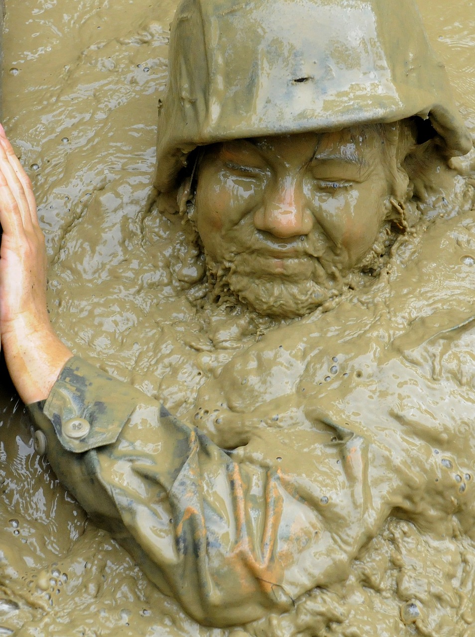 soldier jungle training mud pit free photo