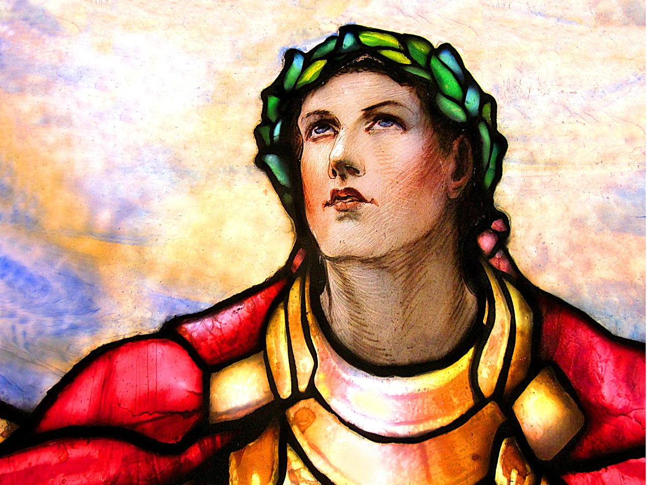 soldier of the lord tiffany glass leaded glass free photo