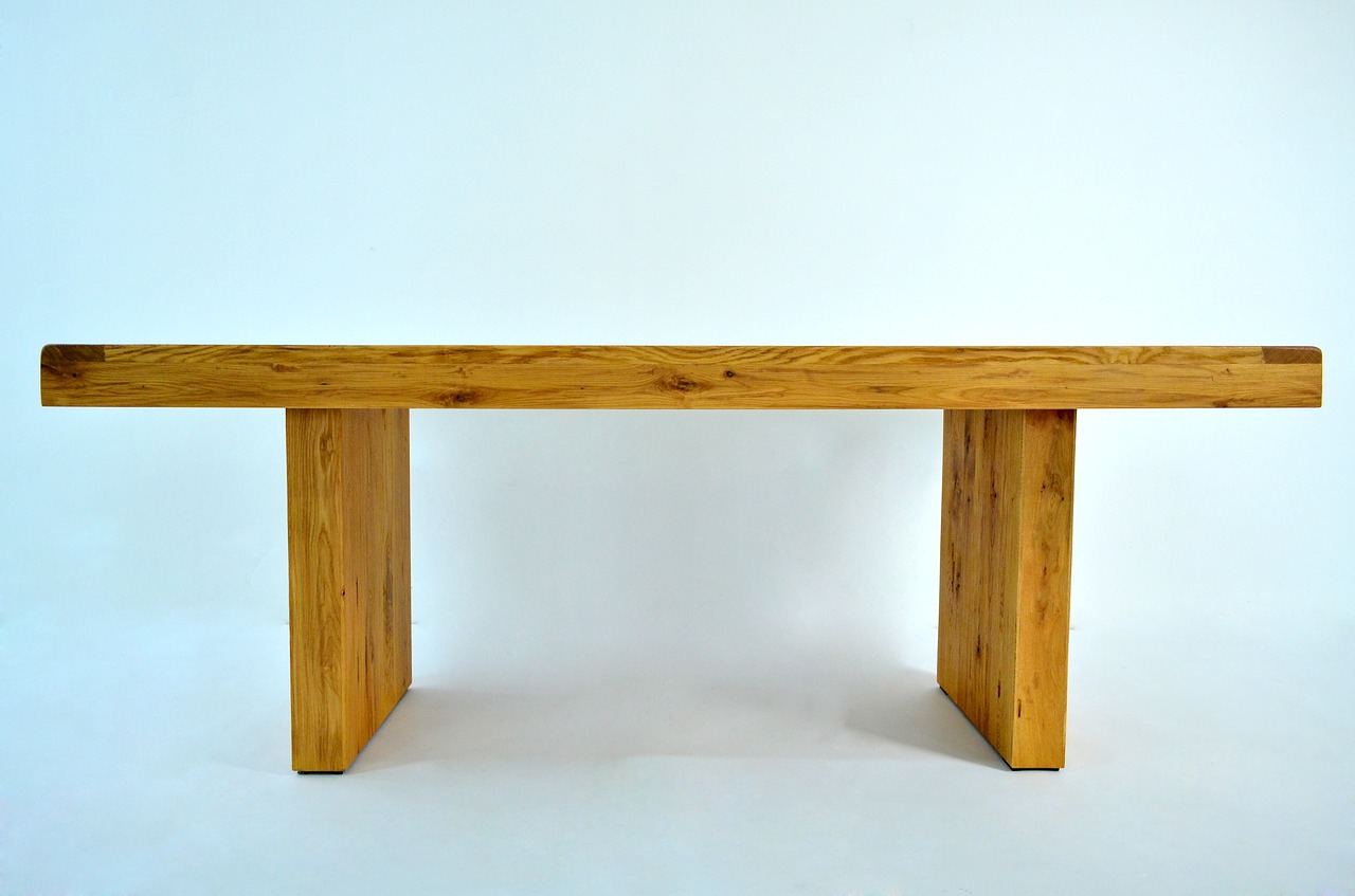 solid oak tabletop free photo