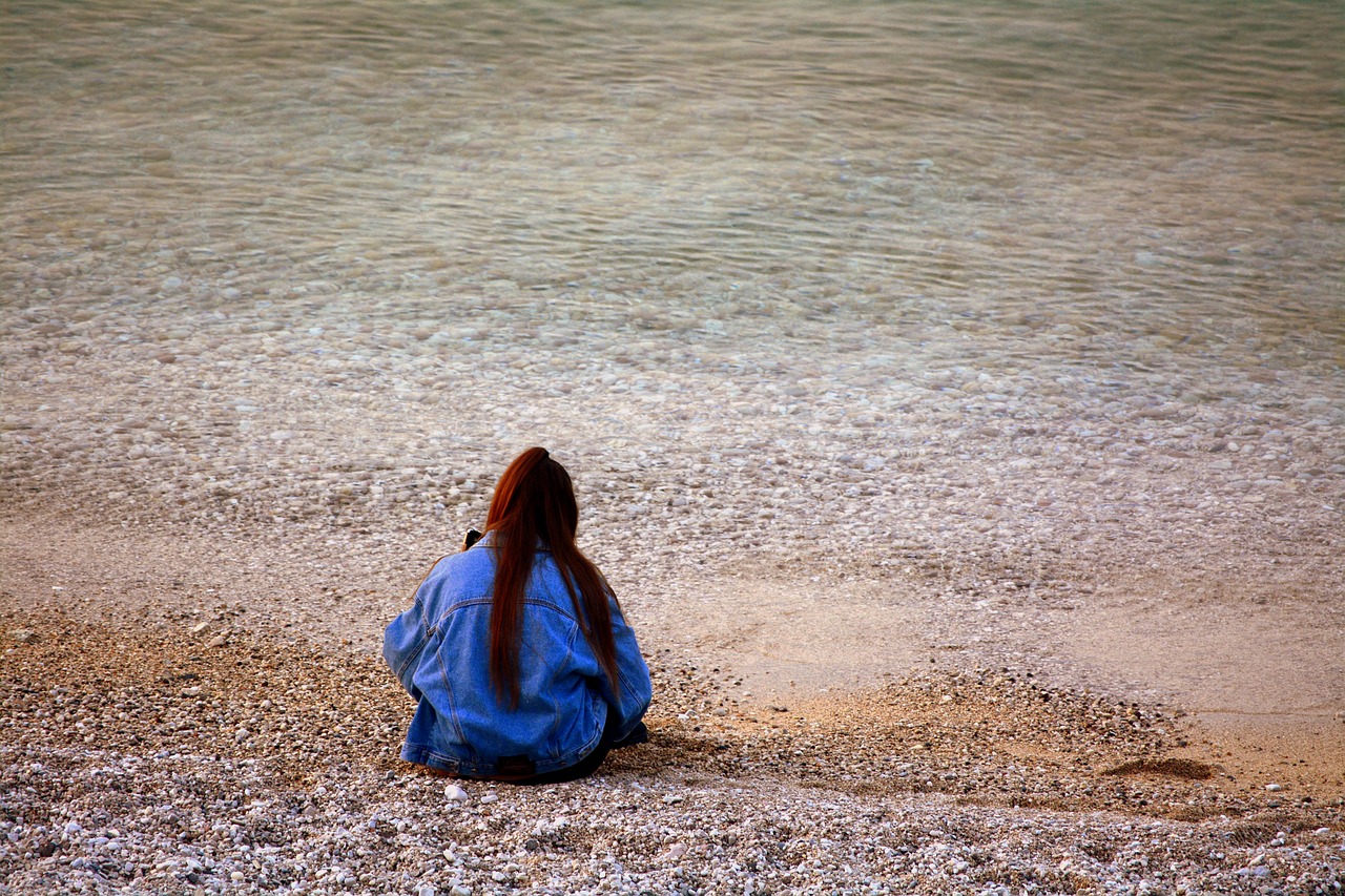 solitude beach woman free photo