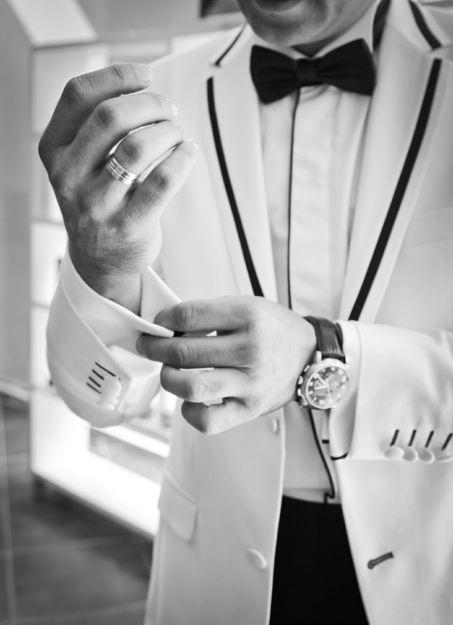 son in law cufflinks black and white free photo