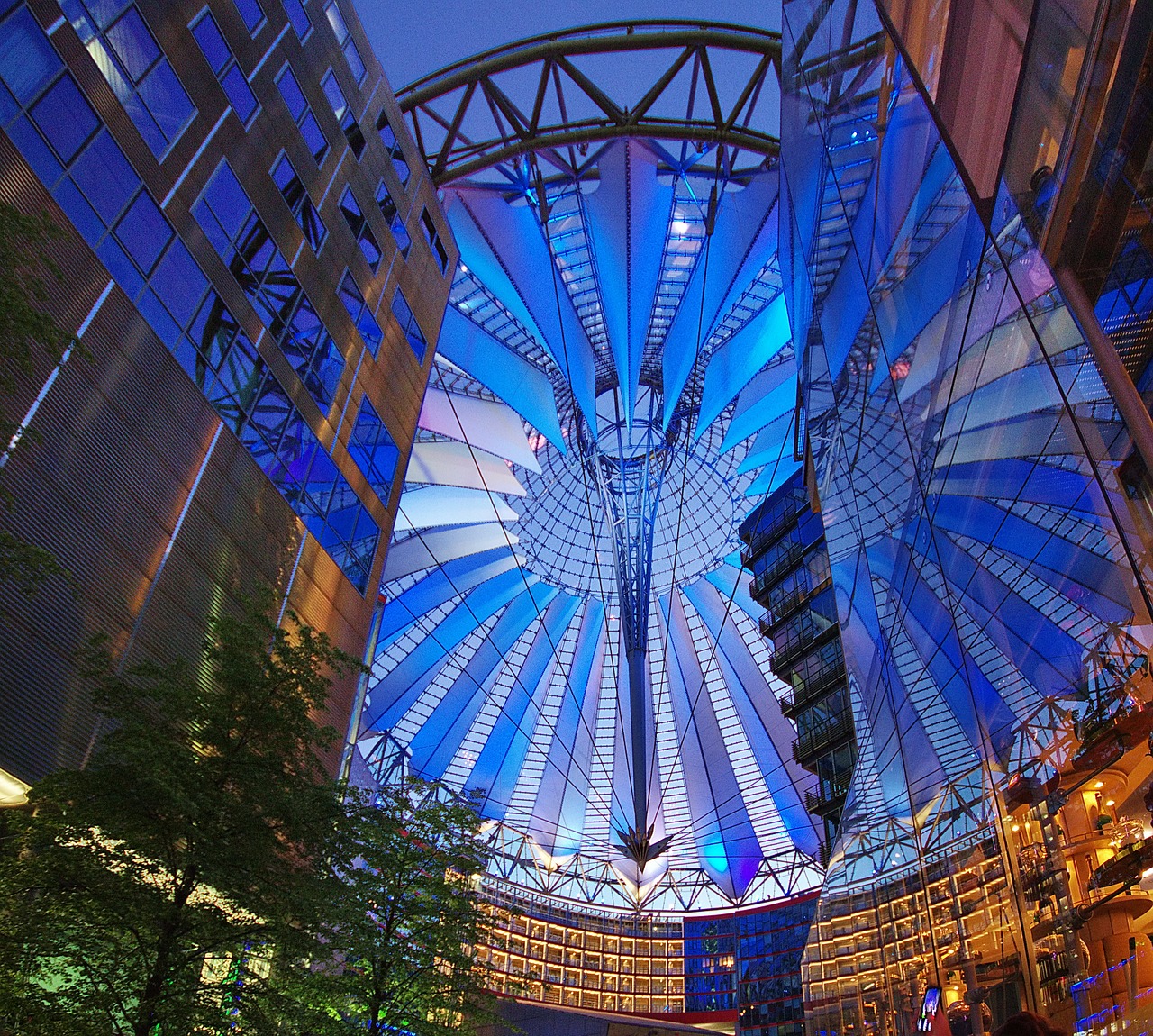 sonycenter berlin night night free photo