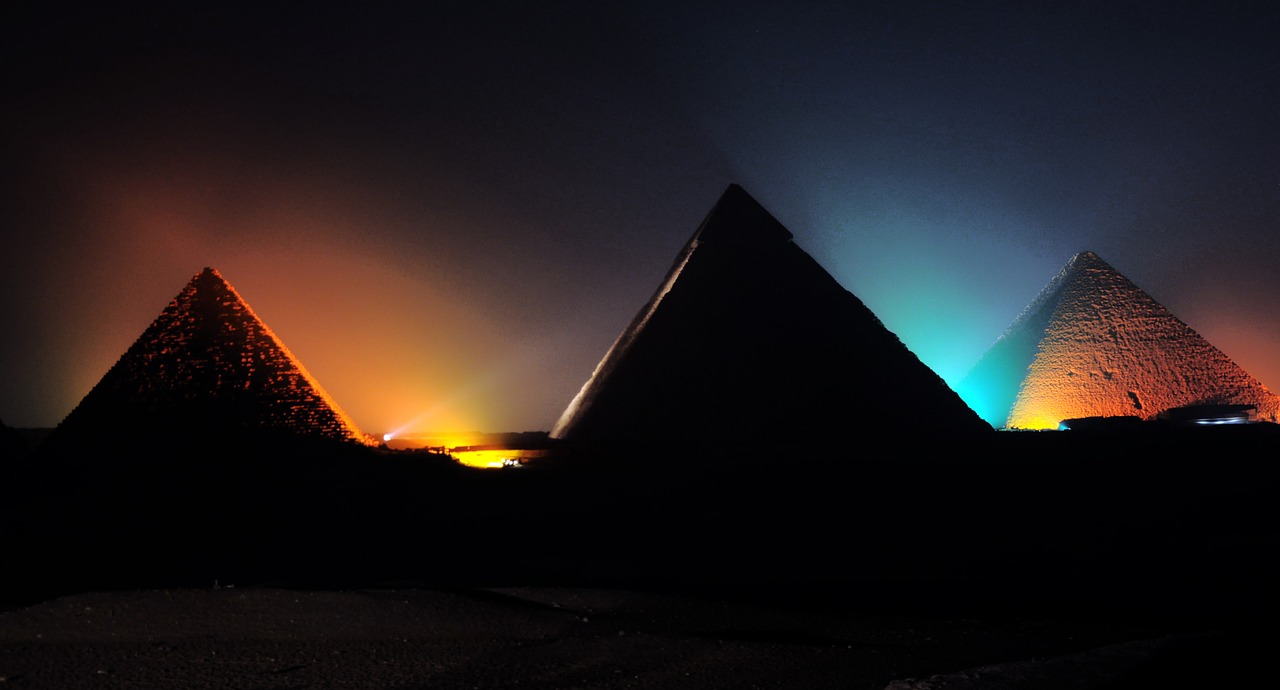 pyramid light show giza show free photo