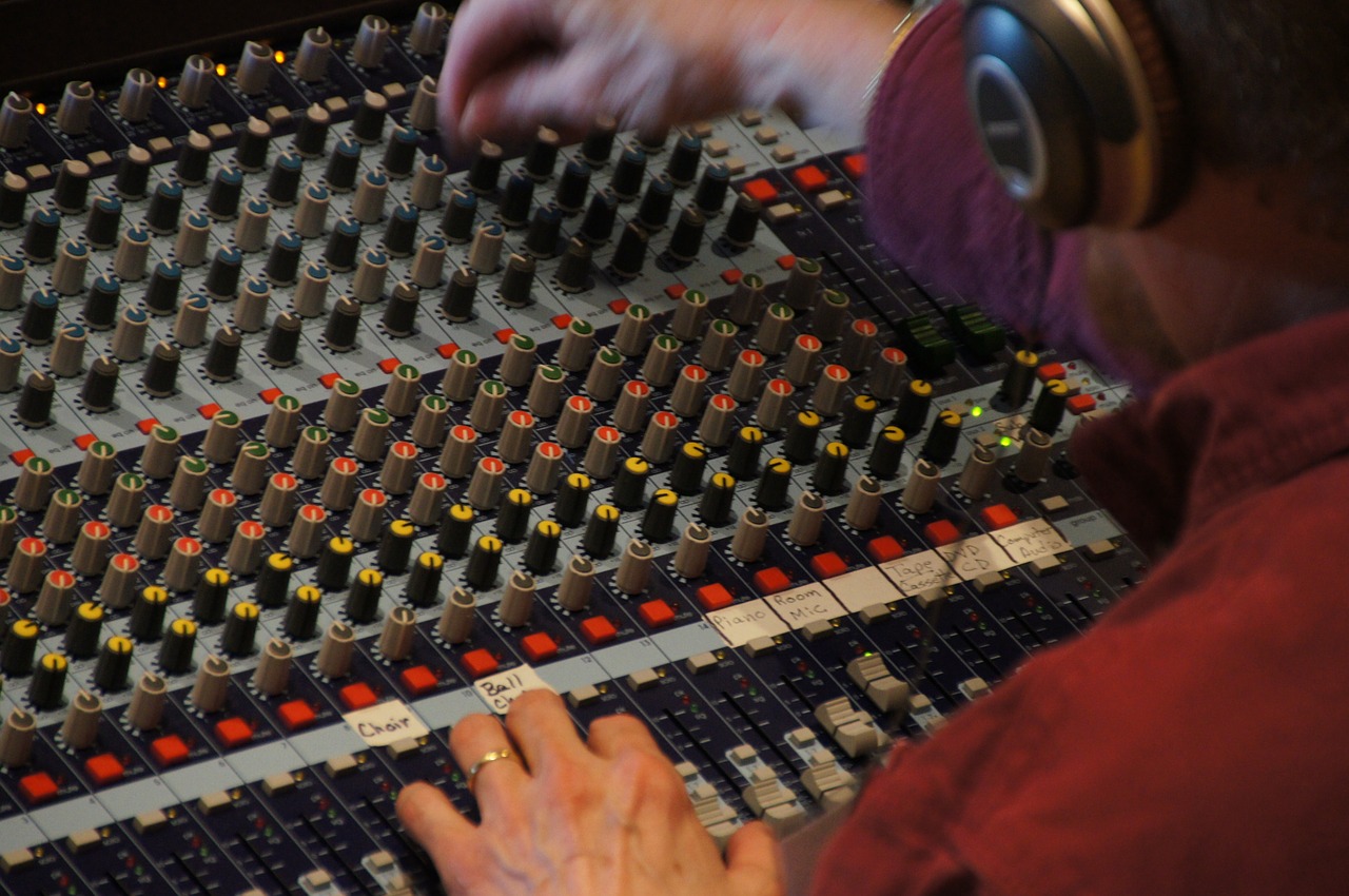 sound studio mixer fader free photo