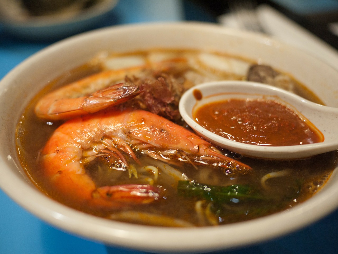 soup prawn noodles free photo
