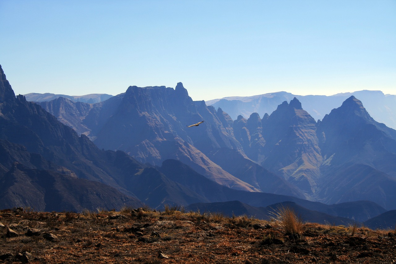 south africa cathedral peak mountains free photo