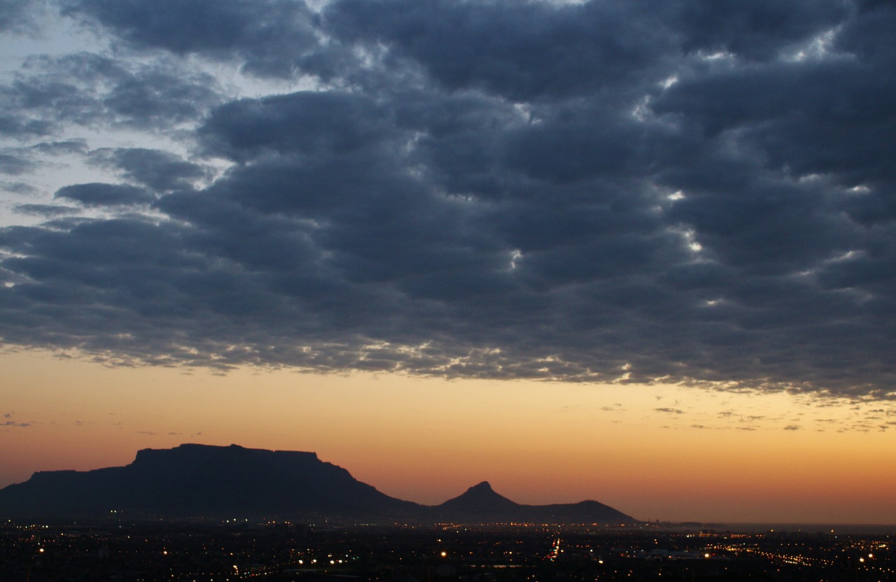 south africa table mountain sunset free photo