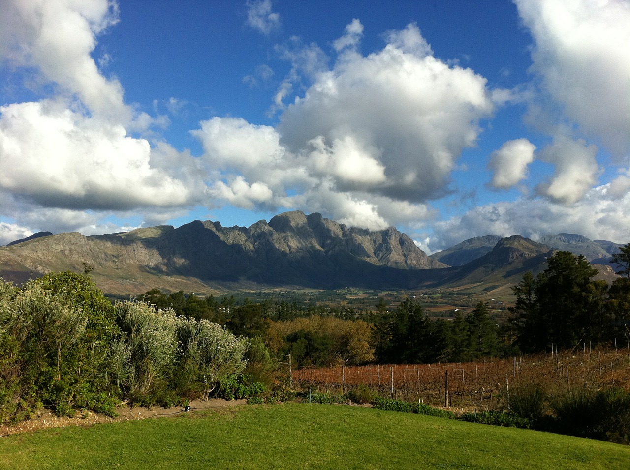 south africa vineyards mountain free photo