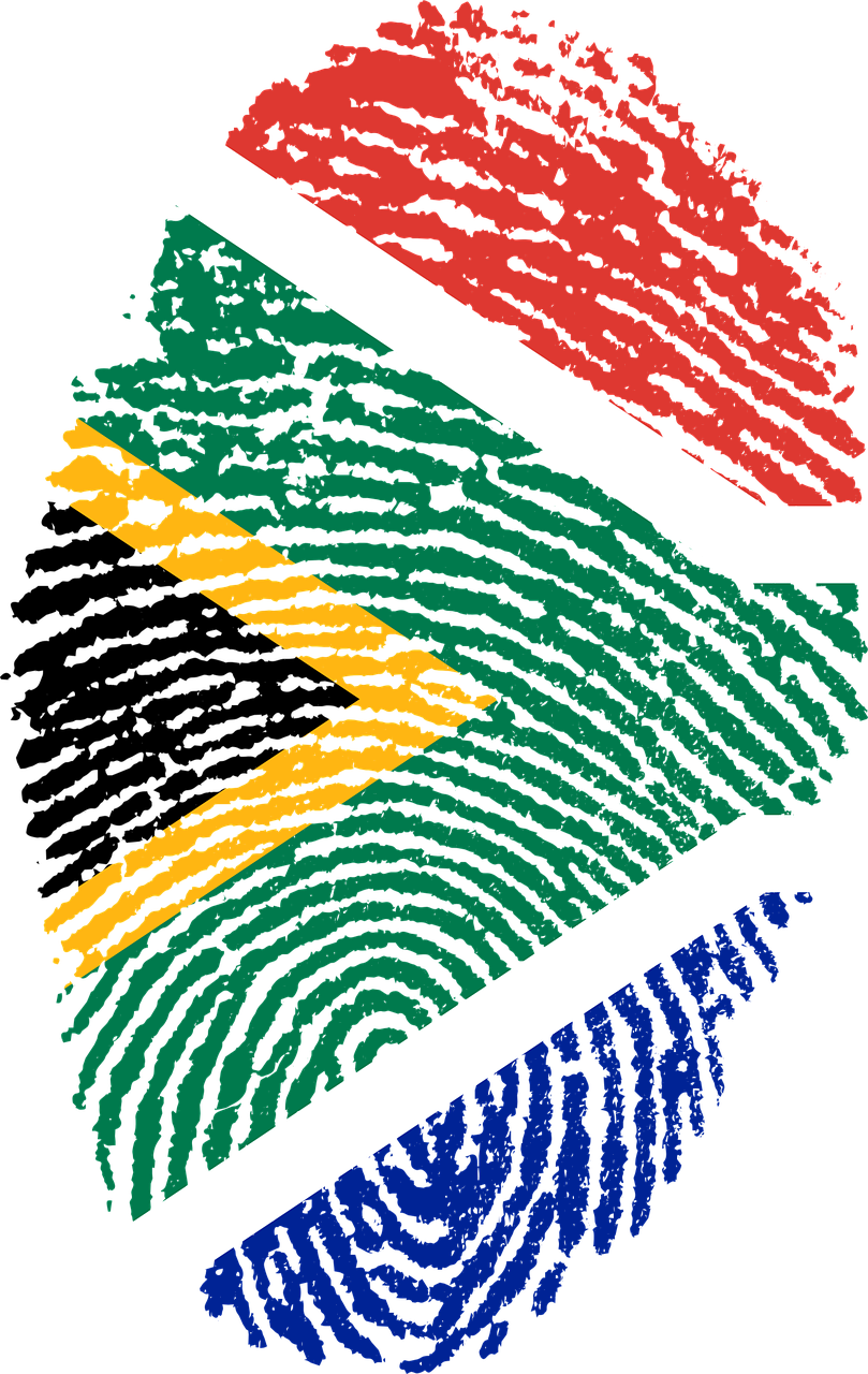south africa flag fingerprint free photo