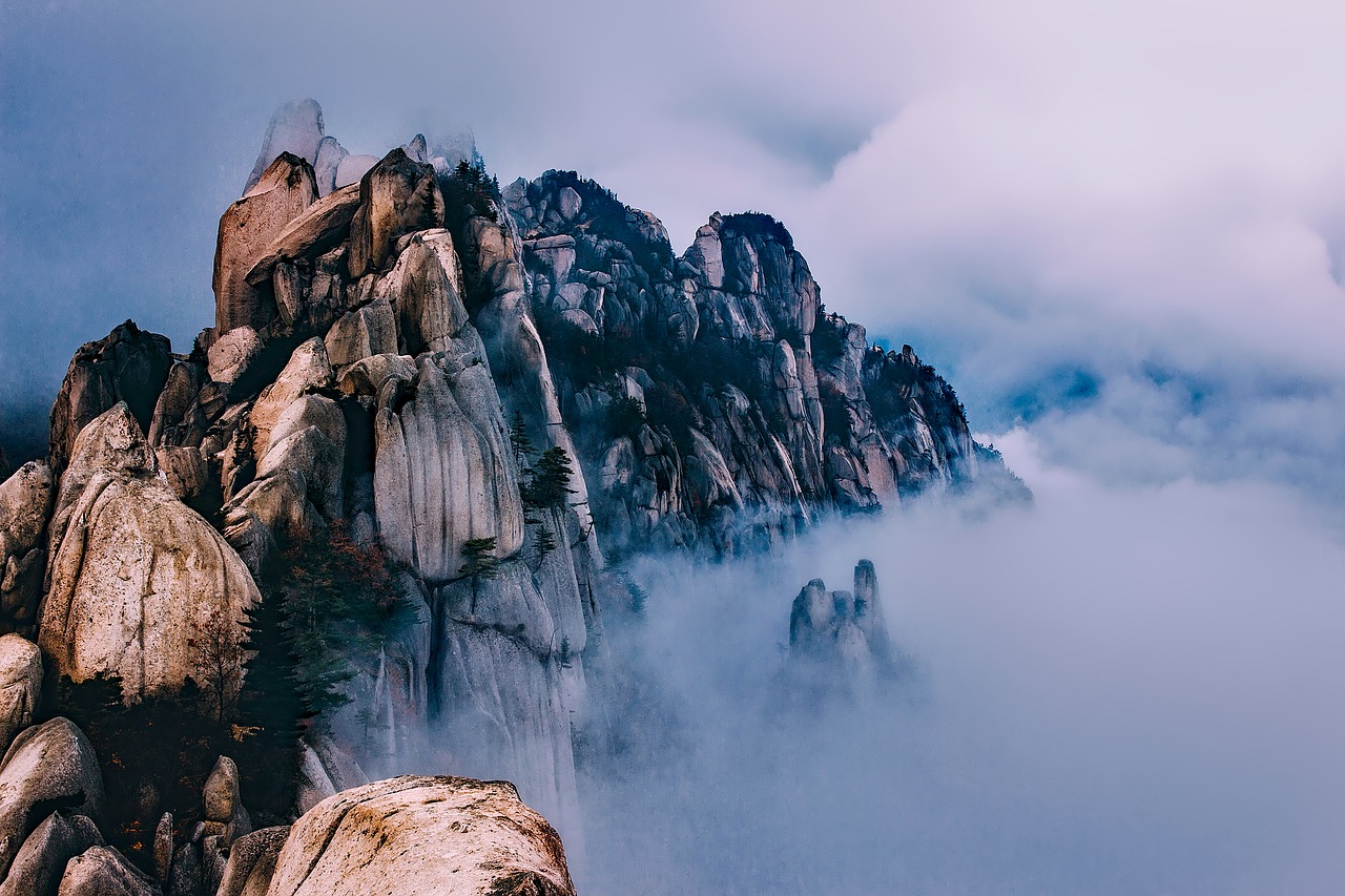 south korea mountains sky free photo