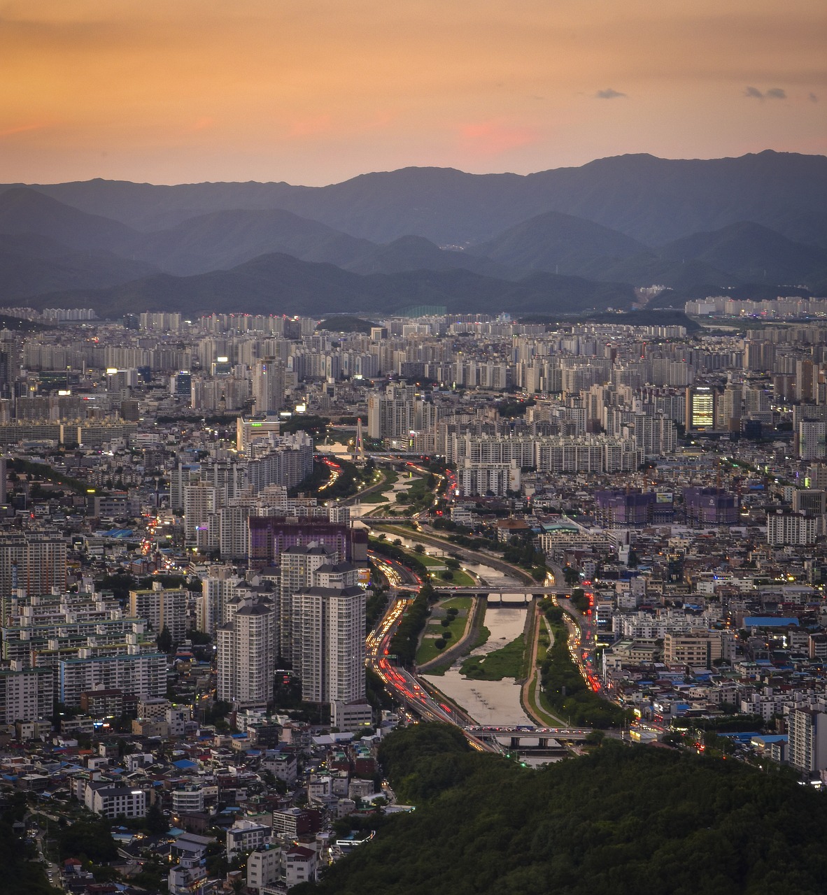 south korea  daegu  sunset free photo