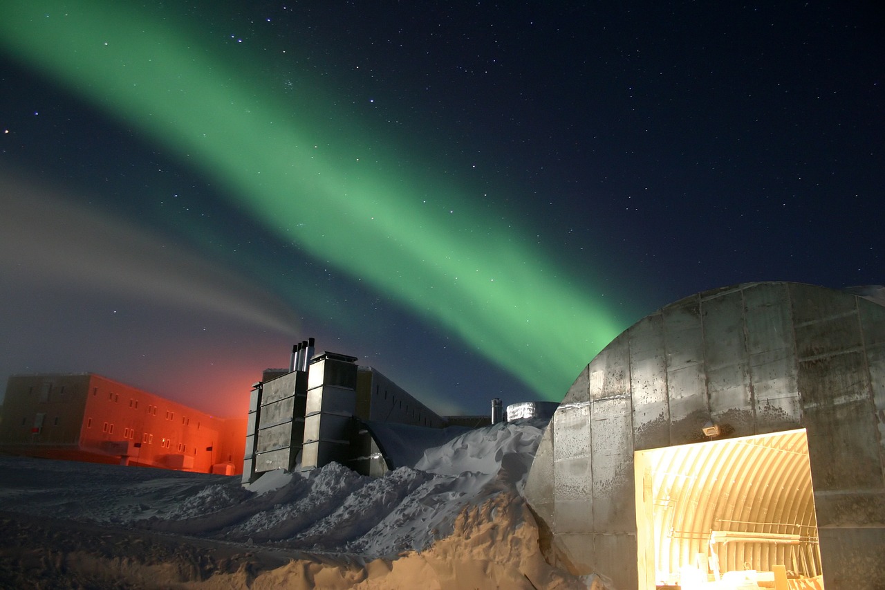 south pole research institution research station free photo
