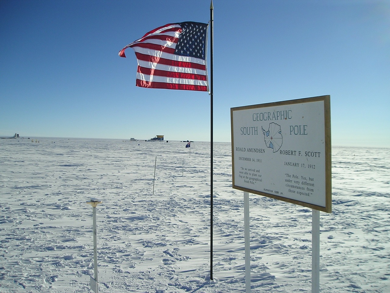 south pole station geographic south pole marker amundsen station free photo