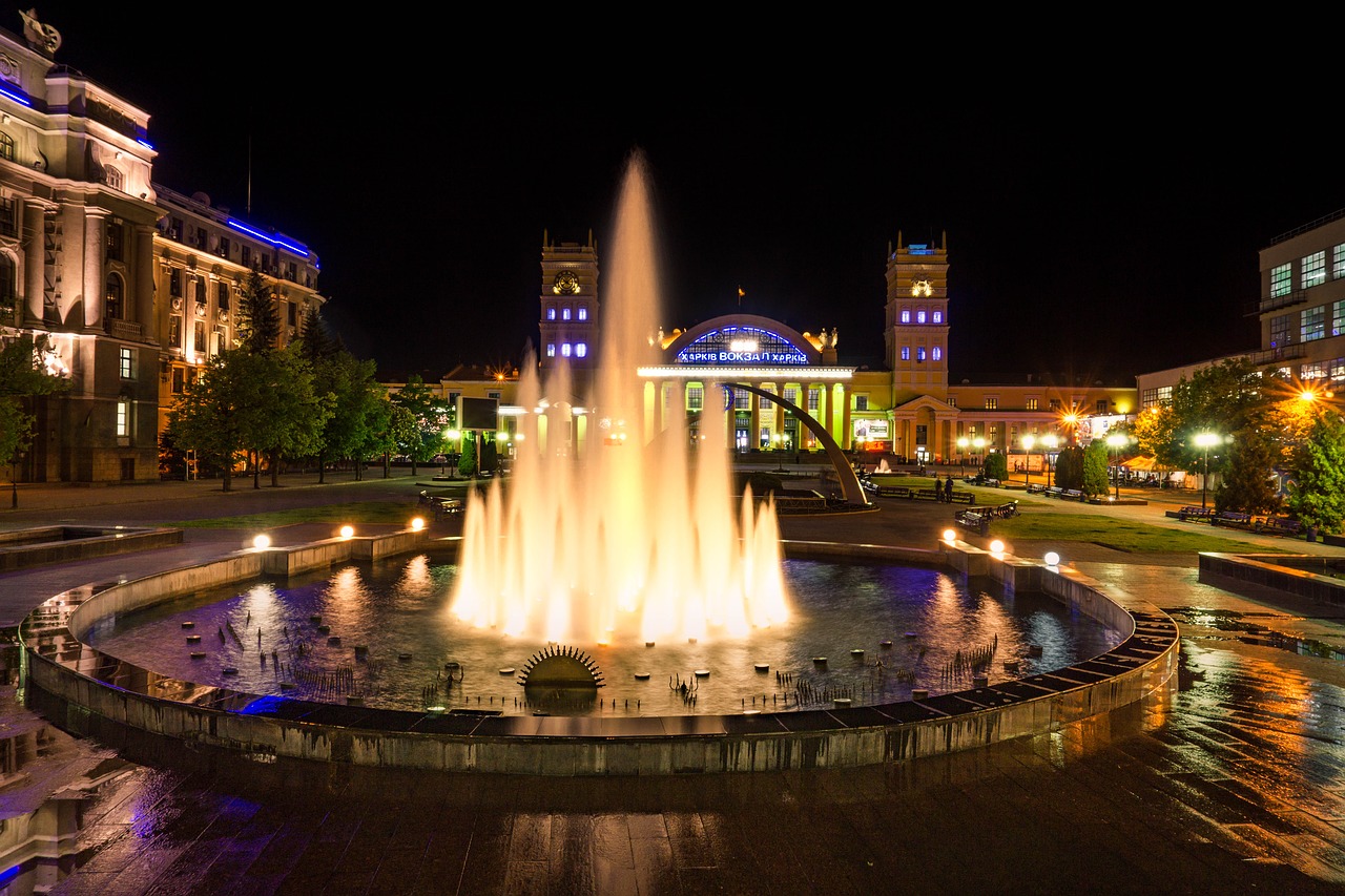 south station kharkov fountain free photo