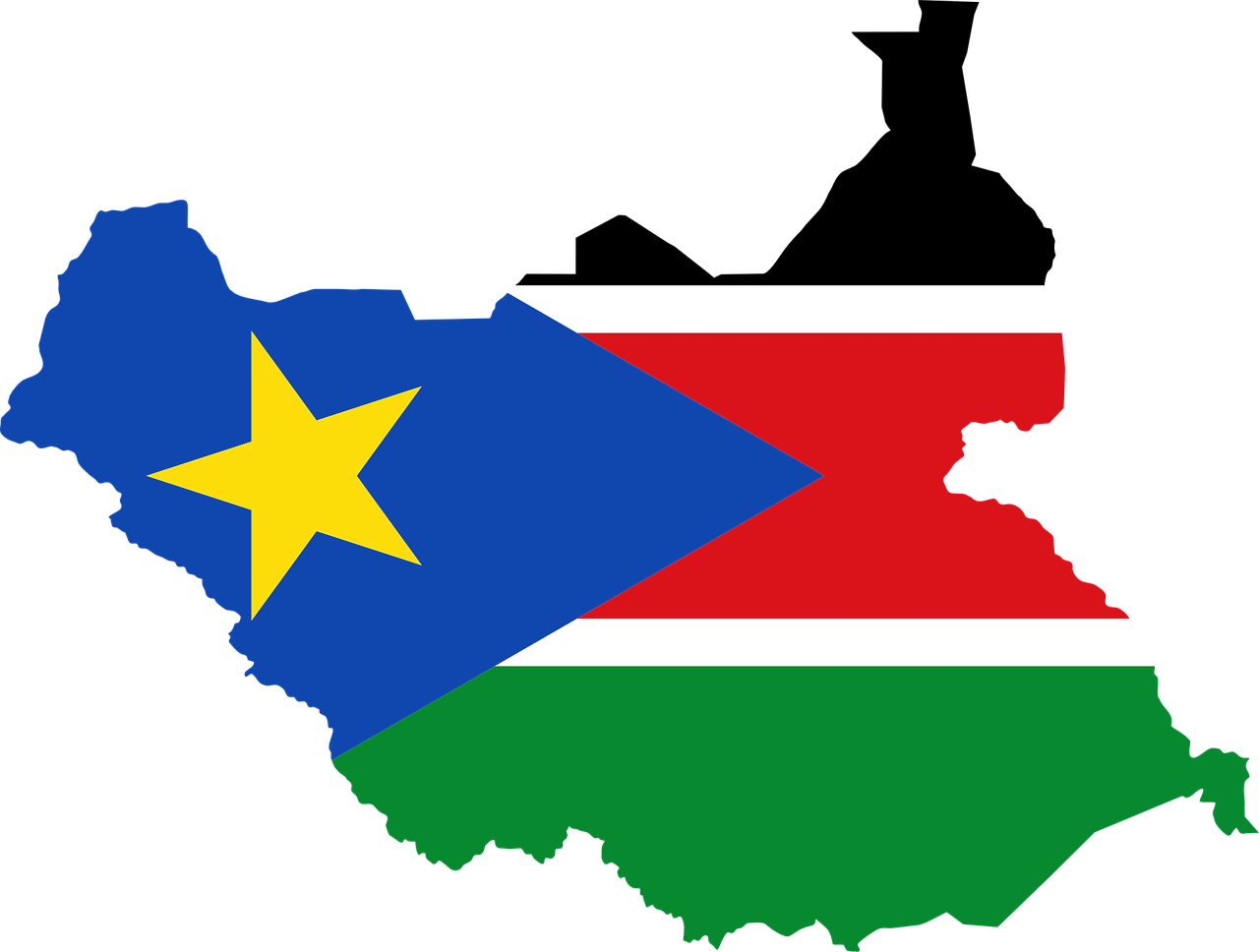 south sudan flag map free photo