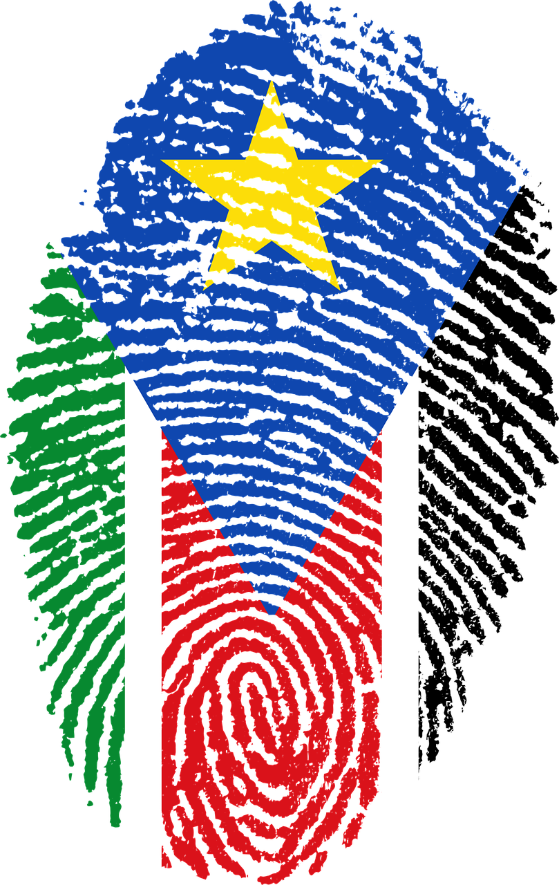 south sudan flag fingerprint free photo